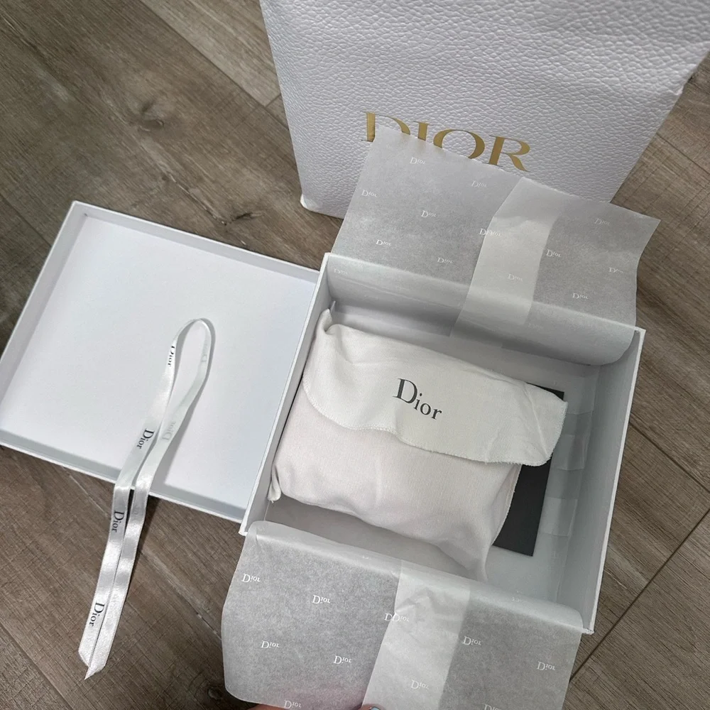 Dior patent leather wallet. Brand new. Box, card, charm, ribbon included